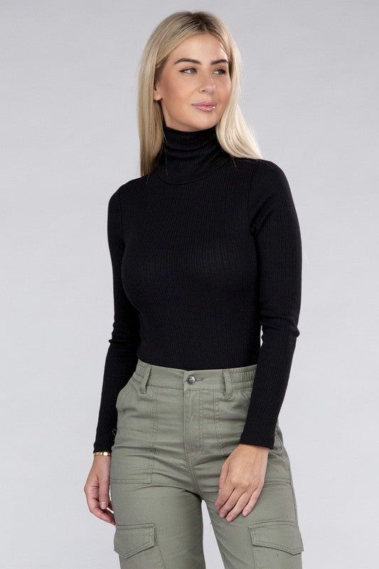 Lena Long-Sleeve Turtleneck Bodysuit
