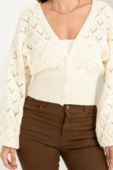 Bri Pointelle Sweater Cardigan