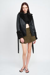 Bianca Belted Faux Shearing Trimmed Jacket