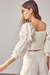 Ellianna Ruffle Ruched Front Top