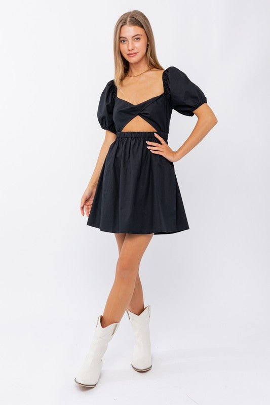 Justine Half Sleeve Twisted Front Dress