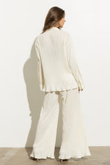 Anna Pleated Blouse Pants Set