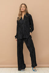 Anna Pleated Blouse Pants Set