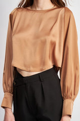 Eva Long Sleeve Satin Blouse