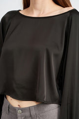 Eva Long Sleeve Satin Blouse