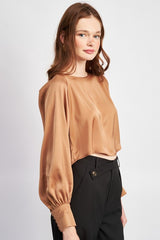 Eva Long Sleeve Satin Blouse