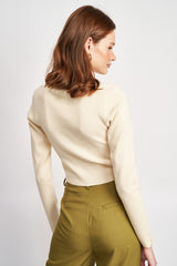 Barbara Turtle Neck Crop Top with Cut Out