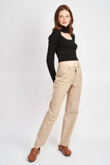 Barbara Turtle Neck Crop Top with Cut Out