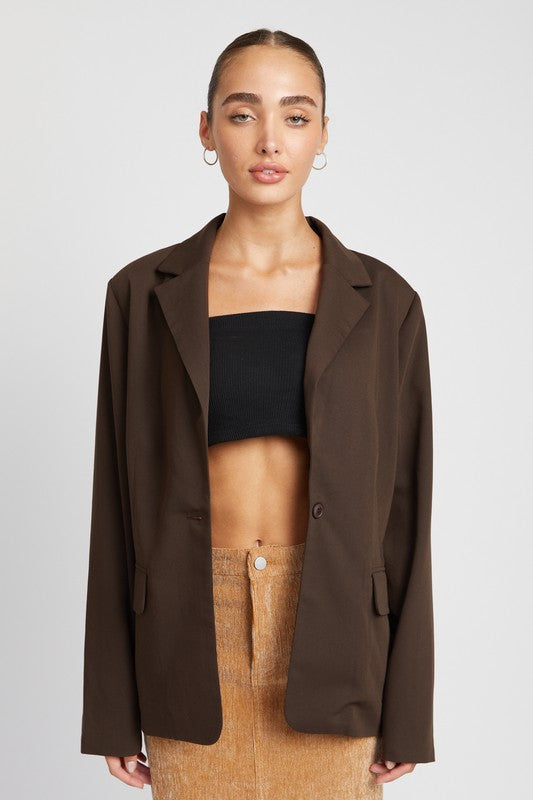 Oversized Cutedge Detail Blazer