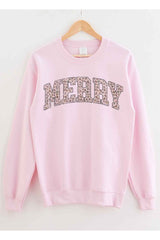 Marry Leopard Merry Christmas Graphic Sweatshirt