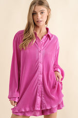 Ana Accordian Pleat Blouse Short Set