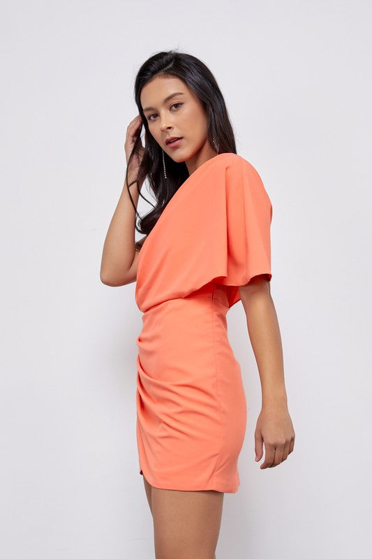 Antonella One Shoulder Wrap Dress