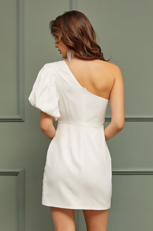 Meadow One Shoulder Ruffle Dress