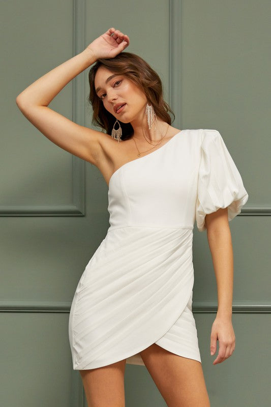 Meadow One Shoulder Ruffle Dress