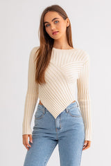 Kelly Asymmetrical Hem Sweater Top