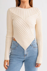 Kelly Asymmetrical Hem Sweater Top