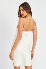 Coraline Rhinestone Strap Mini Slip Dress