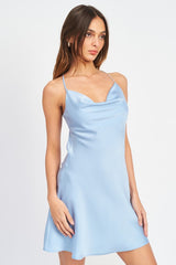 Coraline Rhinestone Strap Mini Slip Dress