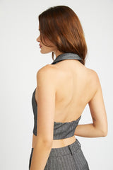 Gigi Halter Neck Top with Open Back