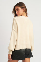 Lia Mock Neck Oversized Sweater