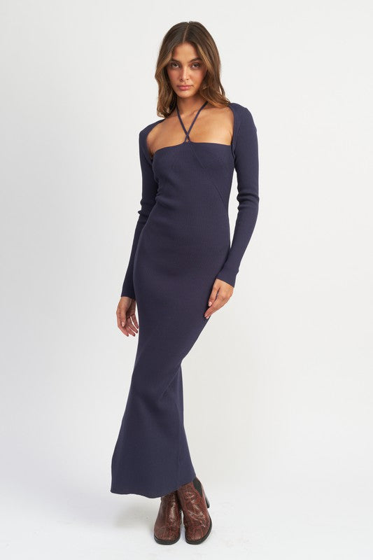 Emma Halter Neck Maxi Dress With Slit