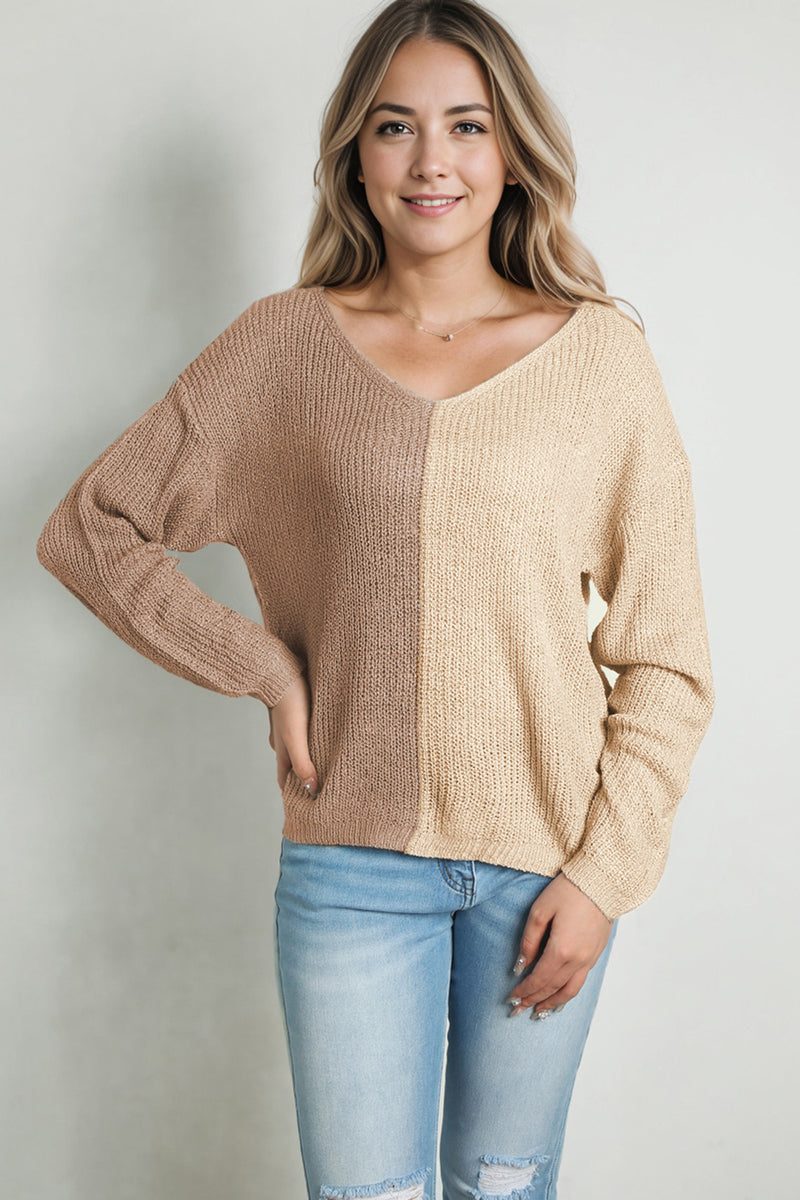 Alice V-Neck Long Sleeve Pullover Sweater