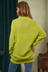 Bridgette Solid Mock Neck Long Sleeve Knit Sweater