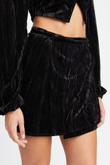 Whitney Velvet Mini Wrapped Skirt