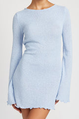 Lettuce Hem Open Back Mini Dress