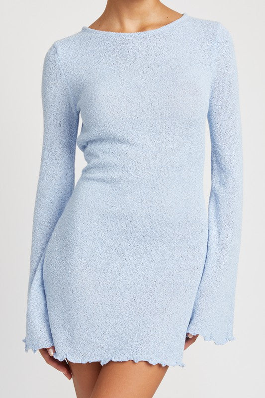 Lettuce Hem Open Back Mini Dress