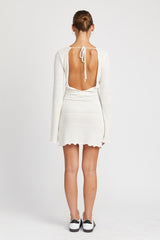 Lettuce Hem Open Back Mini Dress