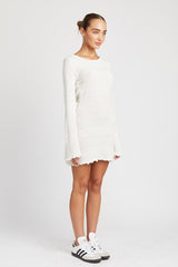 Lettuce Hem Open Back Mini Dress