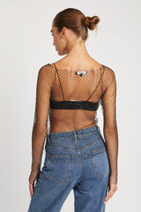 Courtney Rhinestones Net Top