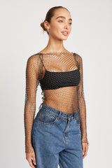 Courtney Rhinestones Net Top