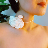 Lia Chiffon Petals Rosette Tie Necklace