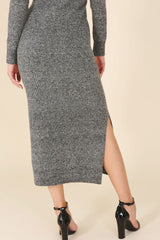 Violet V-Neck Sweater Maxi Dress