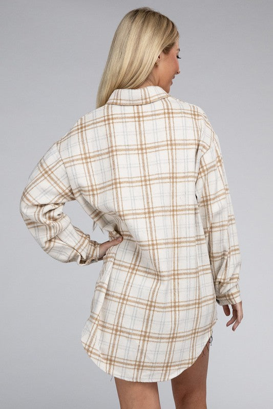 Erin Beige Plaid Shacket