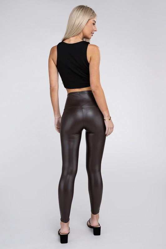 Milly High Rise Faux Leather Leggings