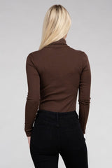 Lena Long-Sleeve Turtleneck Bodysuit