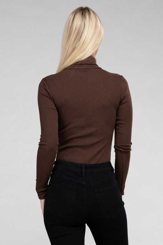 Lena Long-Sleeve Turtleneck Bodysuit