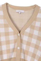 Abigail LS Gingham pattern cardigan