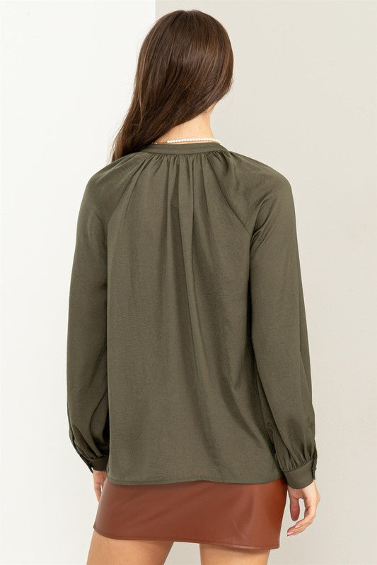 Jenna Long Sleeve Ruffle Blouse