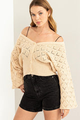 Bri Pointelle Sweater Cardigan