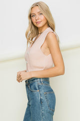 MJ Button-Up Cropped Vest