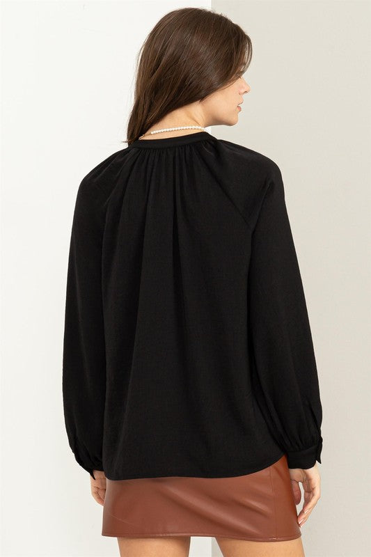 Jenna Long Sleeve Ruffle Blouse