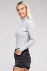 Lena Long-Sleeve Turtleneck Bodysuit
