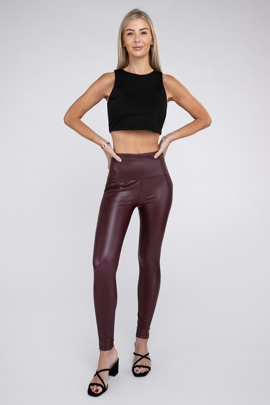 Milly High Rise Faux Leather Leggings