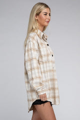 Erin Beige Plaid Shacket