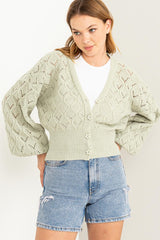 Bri Pointelle Sweater Cardigan