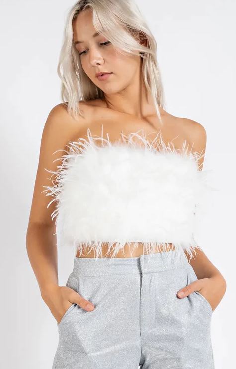Adela Feather Tube Top